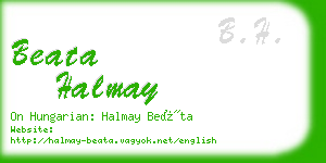 beata halmay business card